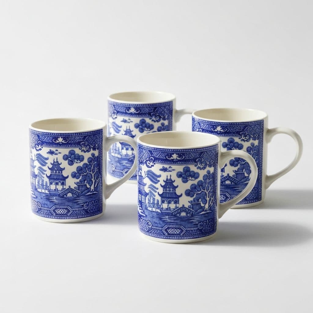 11oz Mugs (Set of 4) - Blue Willow Dinnerware by Churchill